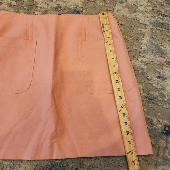 Ann Taylor Loft Pink Skirt Front Pockets Size 8 Twill Cotton Spandex - Picture 8 of 13